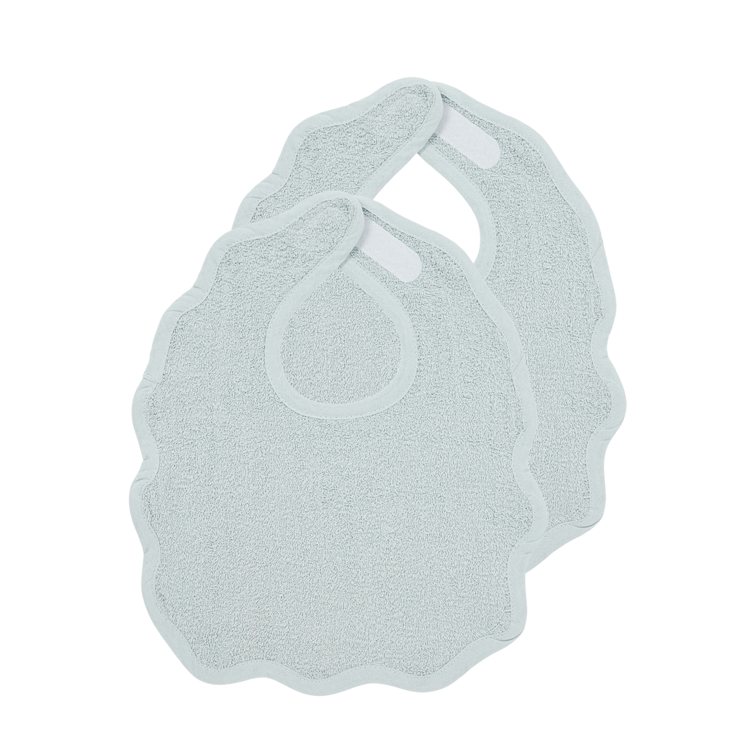 Meyco - Wavy Bibs - Grey Blue (2 Pack) - Mabel & Fox