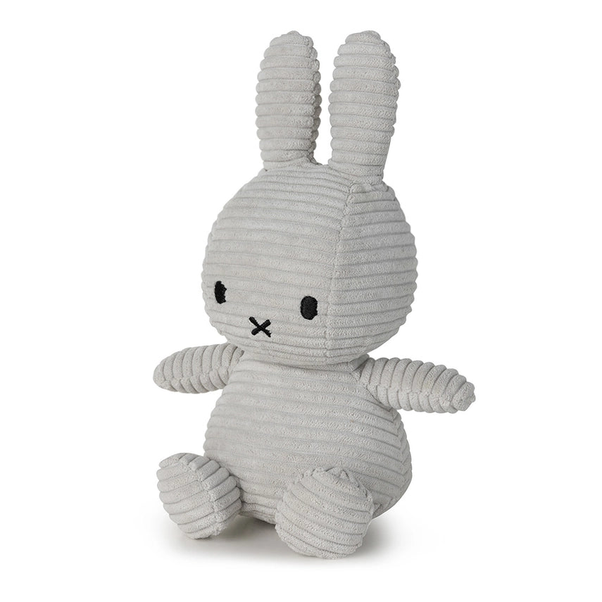 Miffy - Eco Cuddly Toy - Corduroy Soft Grey - 23cm - Mabel & Fox
