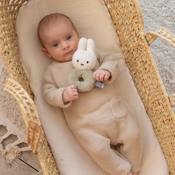 Miffy - Rattle - Fluffy Green Rattle - Mabel & Fox