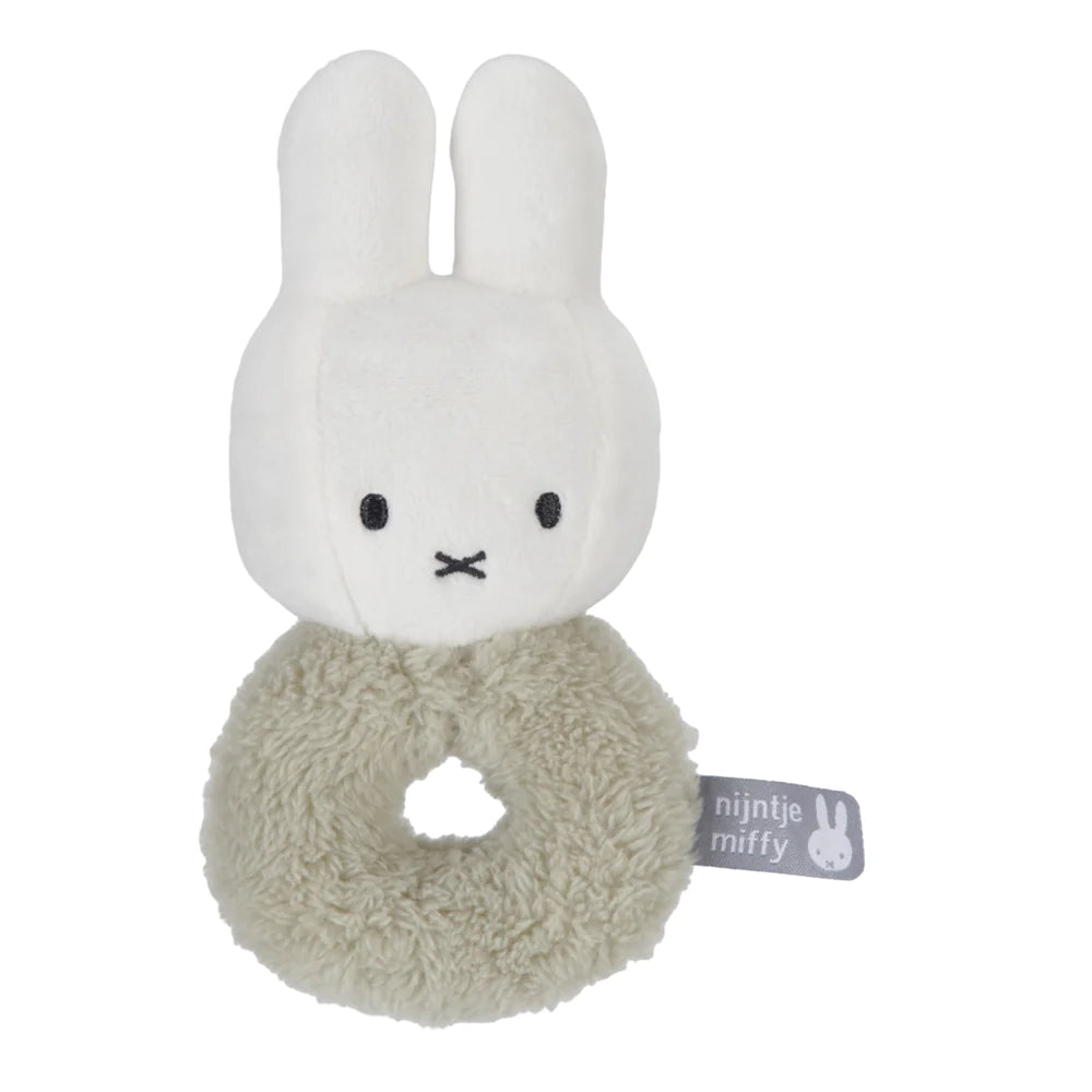 Miffy - Rattle - Fluffy Green Rattle - Mabel & Fox