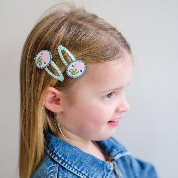 Mimi & Lula – Hair Clips – Scallop Framed Tulip Clic Clacs - Mabel & Fox