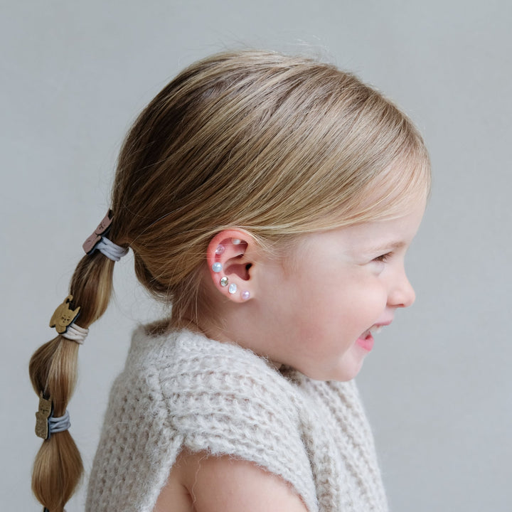 Mimi & Lula – Pink Gem & Pearl Stick On Earrings - Mabel & Fox