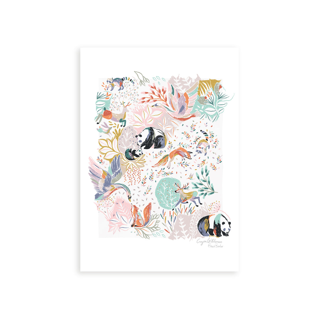 Minibeau - Art Print - Crayon Wilderness - Mabel & Fox