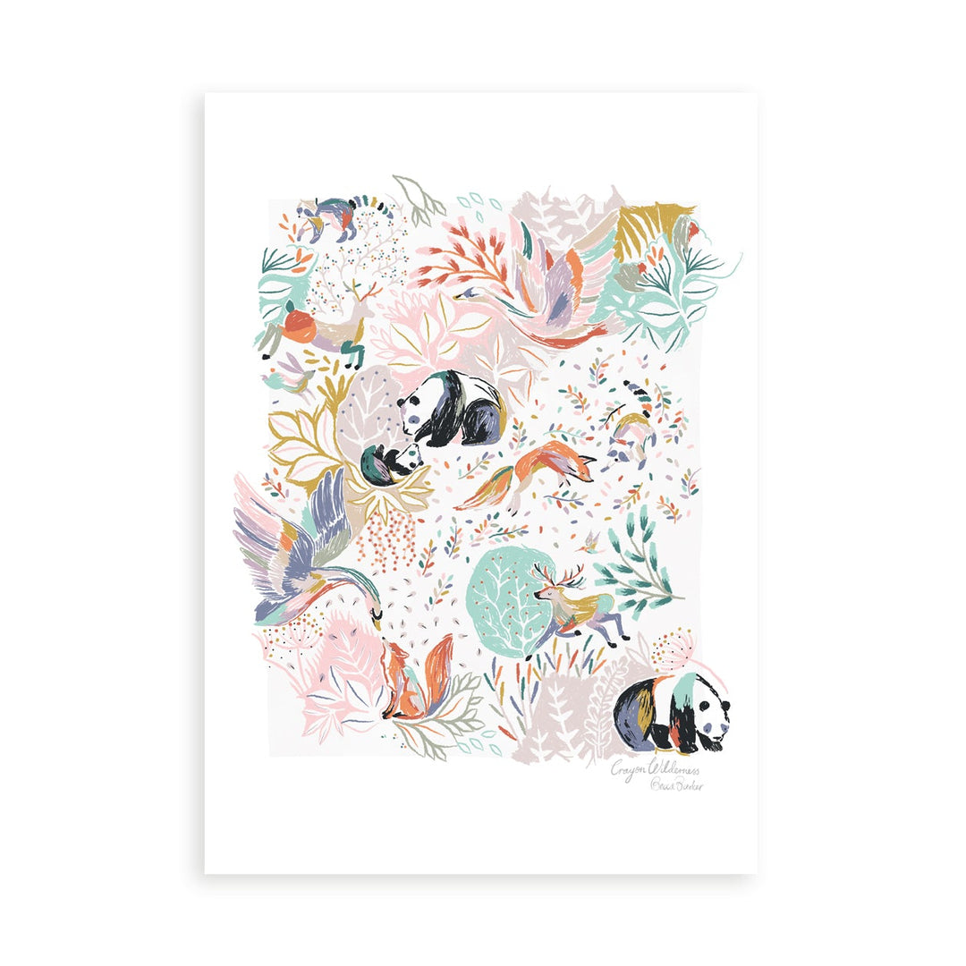 Minibeau - Art Print - Crayon Wilderness - Mabel & Fox
