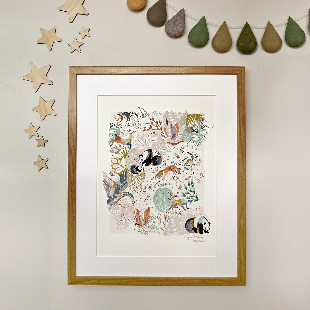 Minibeau - Art Print - Crayon Wilderness - Mabel & Fox
