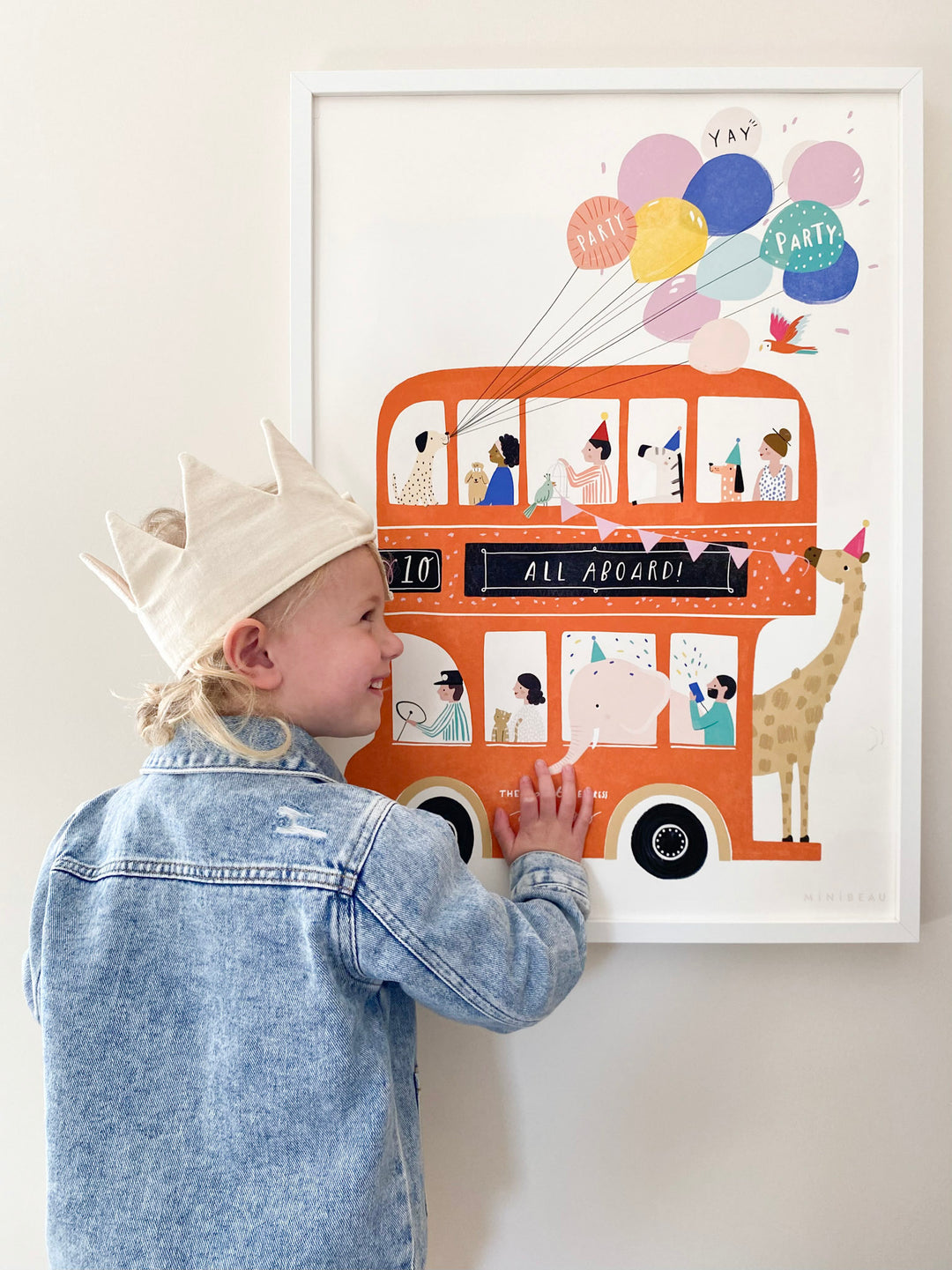 Minibeau - Art Print - Double Decker Bus - Mabel & Fox