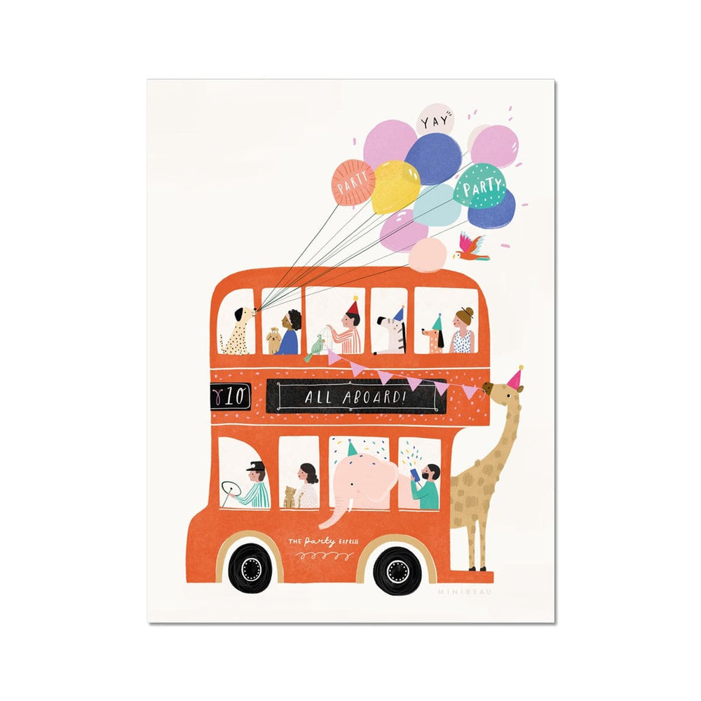 Minibeau - Art Print - Double Decker Bus - Mabel & Fox