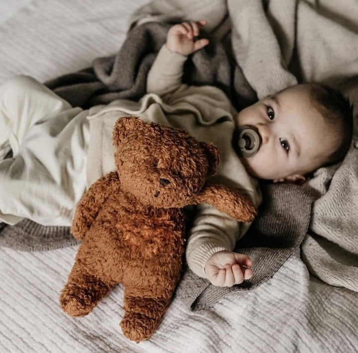 Moonie -The Organic Humming Bear With Lamp - Caramel Nature - Mabel & Fox