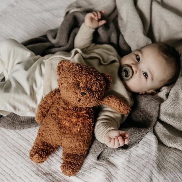 Moonie -The Organic Humming Bear With Lamp - Caramel Nature - Mabel & Fox