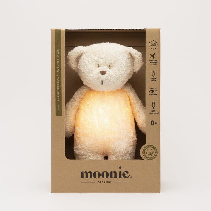 Moonie - The Organic Humming Bear With Lamp - Polar - Mabel & Fox