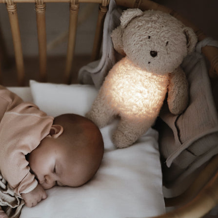 Moonie -The Organic Humming Bear With Lamp- Sand Nature - Mabel & Fox