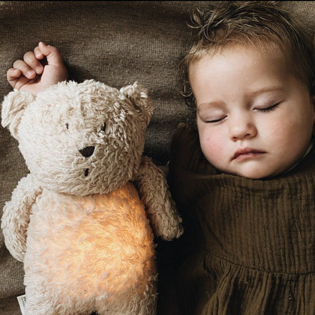 Moonie -The Organic Humming Bear With Lamp- Sand Nature - Mabel & Fox