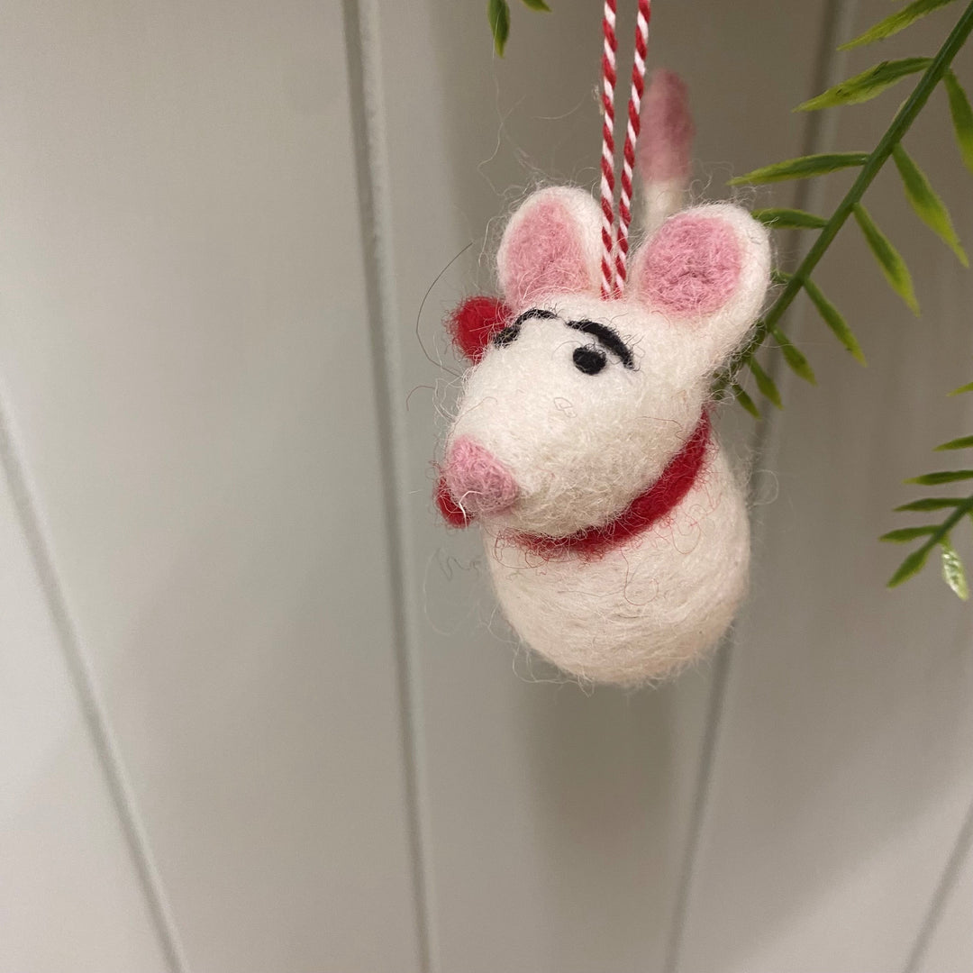 Fiona Walker - Christmas Decoration - Mouse with Scarf - Mabel & Fox