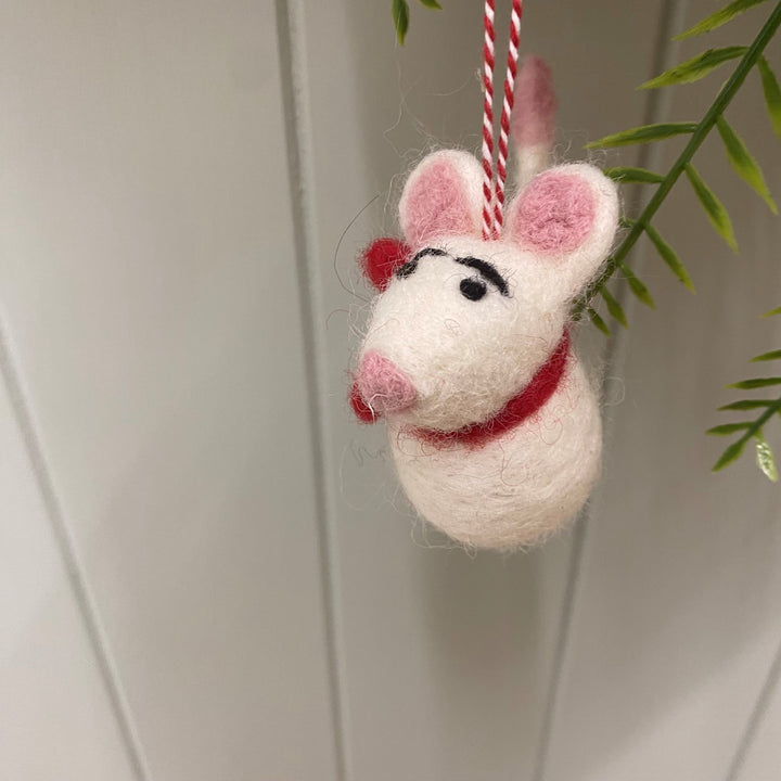 Fiona Walker - Christmas Decoration - Mouse with Scarf - Mabel & Fox