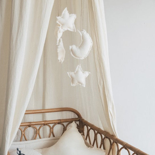 Babyshower – Night Sky Crib Mobile – Ivory Powder - Mabel & Fox