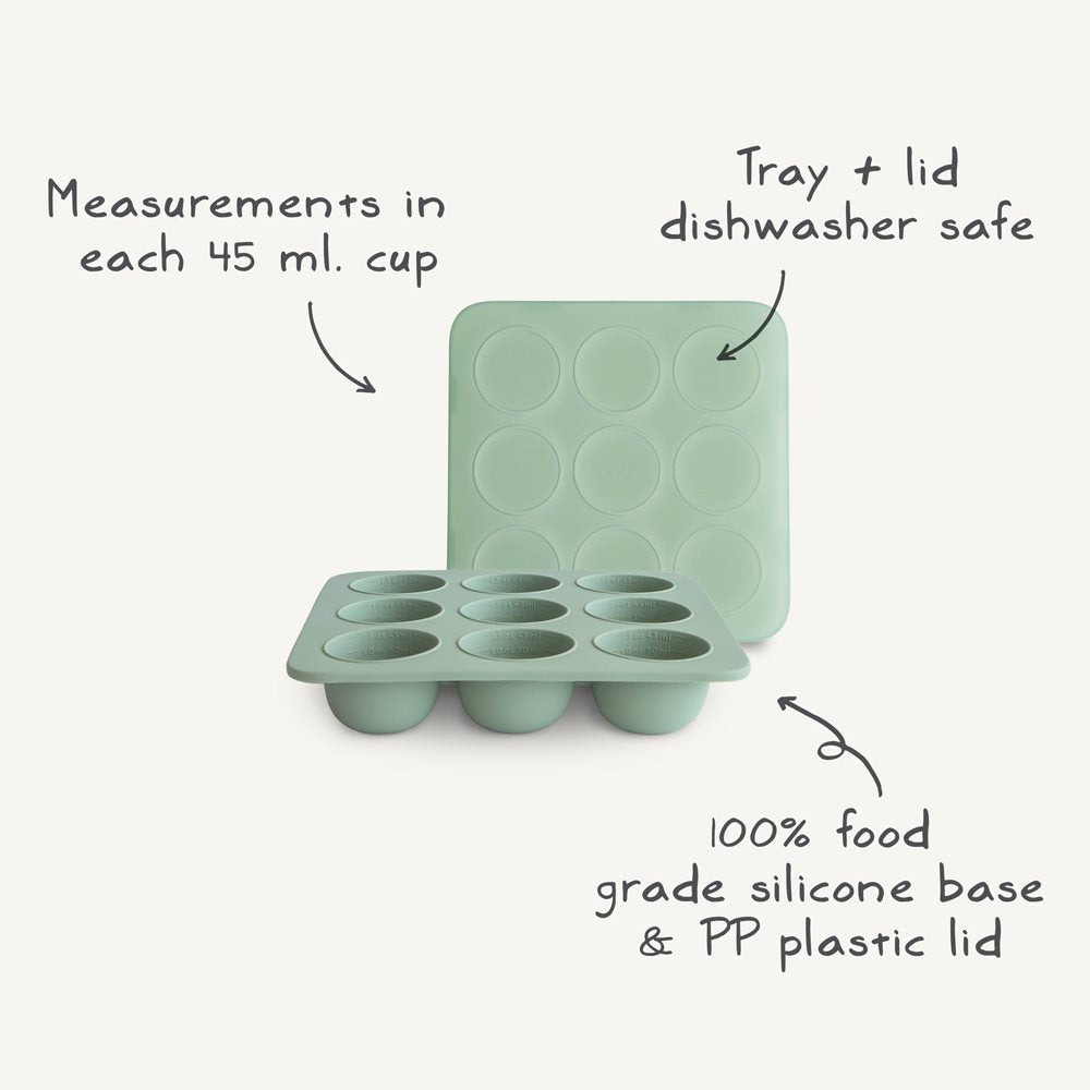 Mushie - Baby Food- Freezer Tray - Cambridge Blue - Mabel & Fox