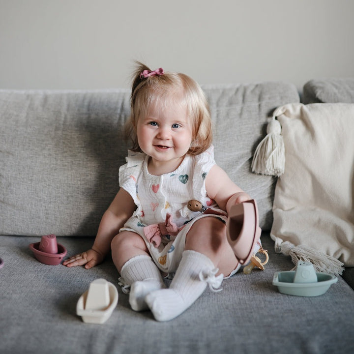 Mushie - Bath Play Set - Boats - Petal - Mabel & Fox