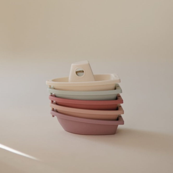 Mushie - Bath Play Set - Boats - Petal - Mabel & Fox