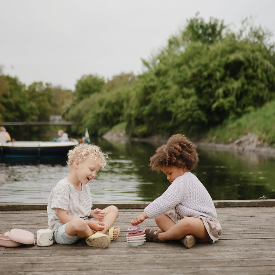 Mushie - Bath Play Set - Boats - Petal - Mabel & Fox