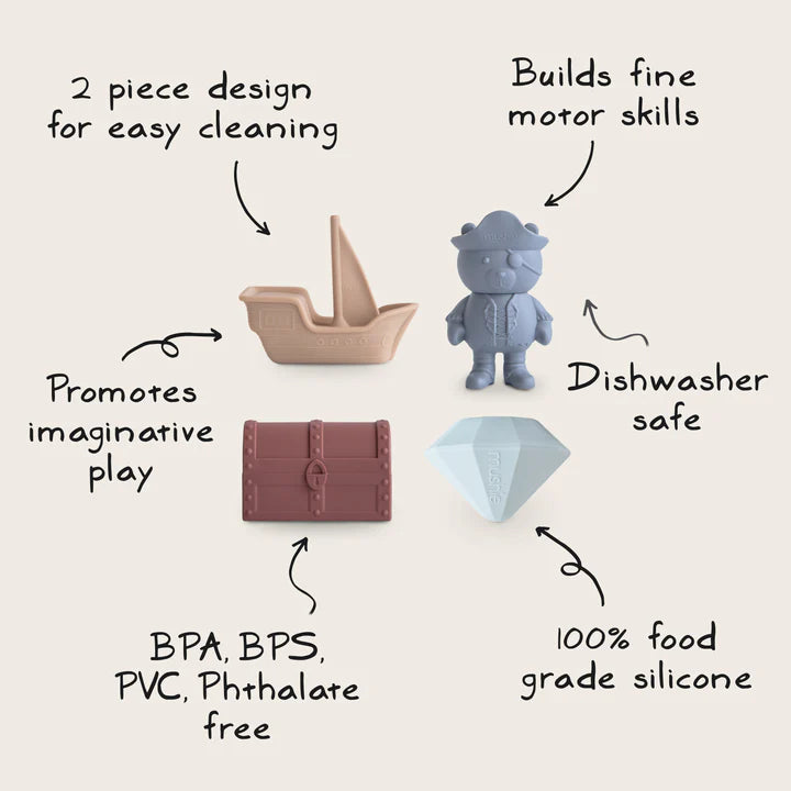 Mushie - Bath Play Set - Pirate - Mabel & Fox