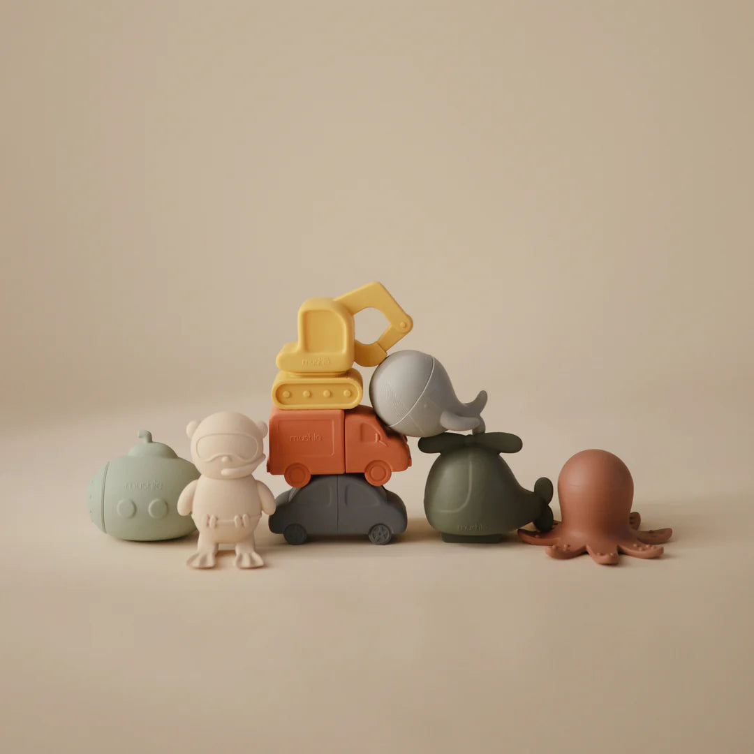 Mushie - Bath Play Set - Sealife - Mabel & Fox