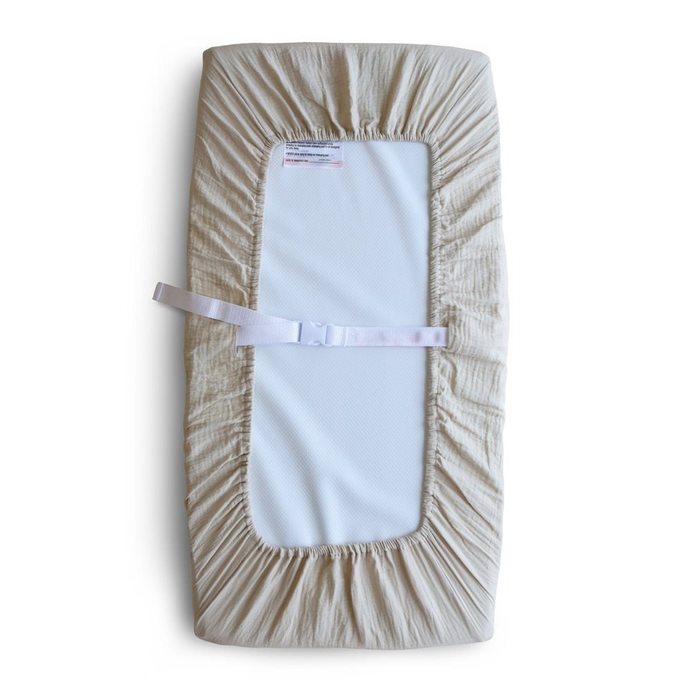 Mushie - Changing Pad Cover - Fog - Mabel & Fox