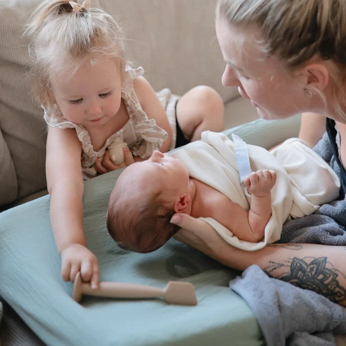 Mushie - Changing Pad Cover - Roman Green - Mabel & Fox