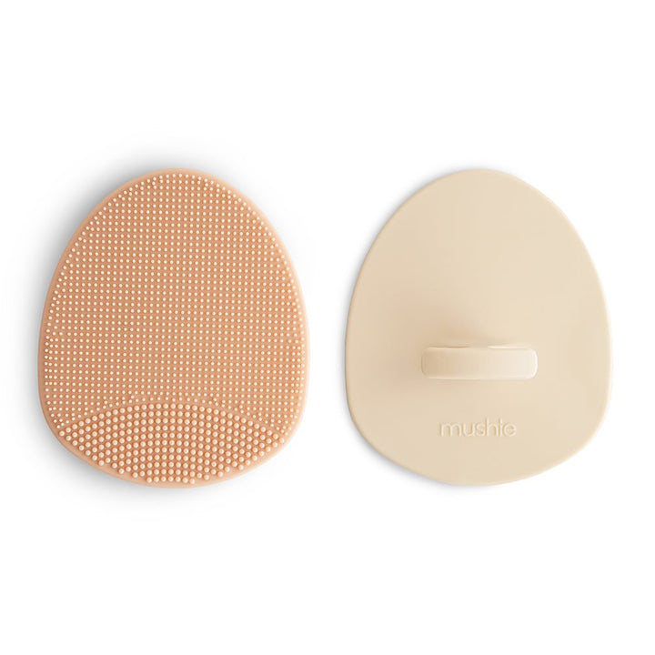 Mushie - Cradle Cap Brush-2 pack Blush/Shifting Sand - Mabel & Fox