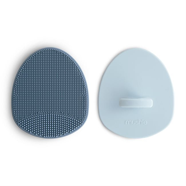 Mushie - Cradle Cap Brush-2 pack Tradewinds/Periwinkle - Mabel & Fox