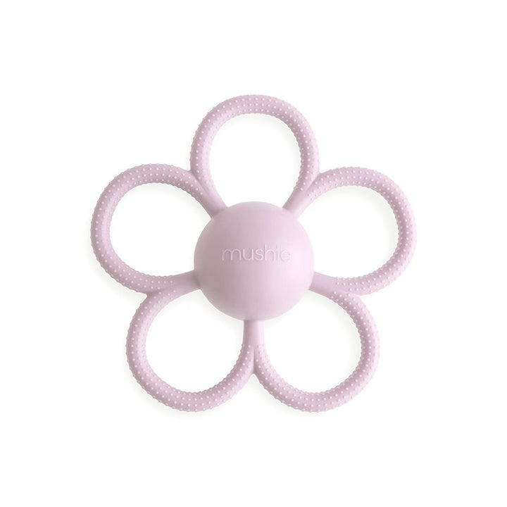 Mushie - Daisy Rattle - Teether - Soft Lilac - Mabel & Fox