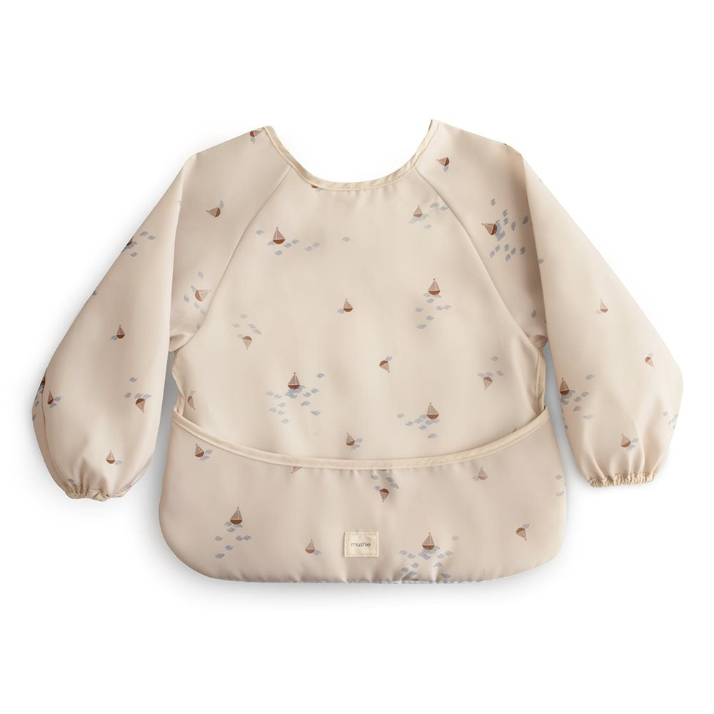 Mushie - Long Sleeve Bib - Boats - Mabel & Fox