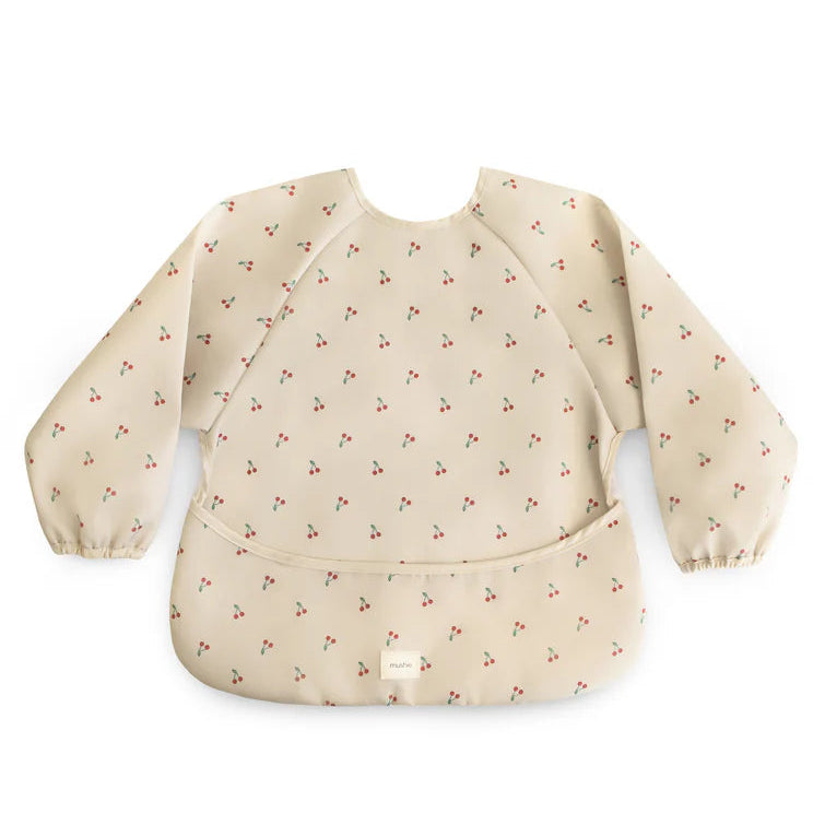 Mushie - Long Sleeve Bib - Cherries - Mabel & Fox