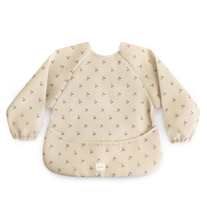 Mushie - Long Sleeve Bib - Cherries - Mabel & Fox