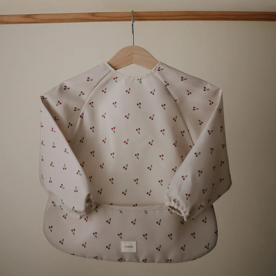 Mushie - Long Sleeve Bib - Cherries - Mabel & Fox
