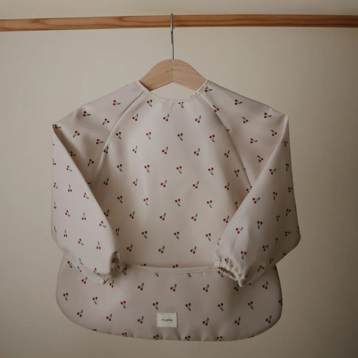 Mushie - Long Sleeve Bib - Cherries - Mabel & Fox