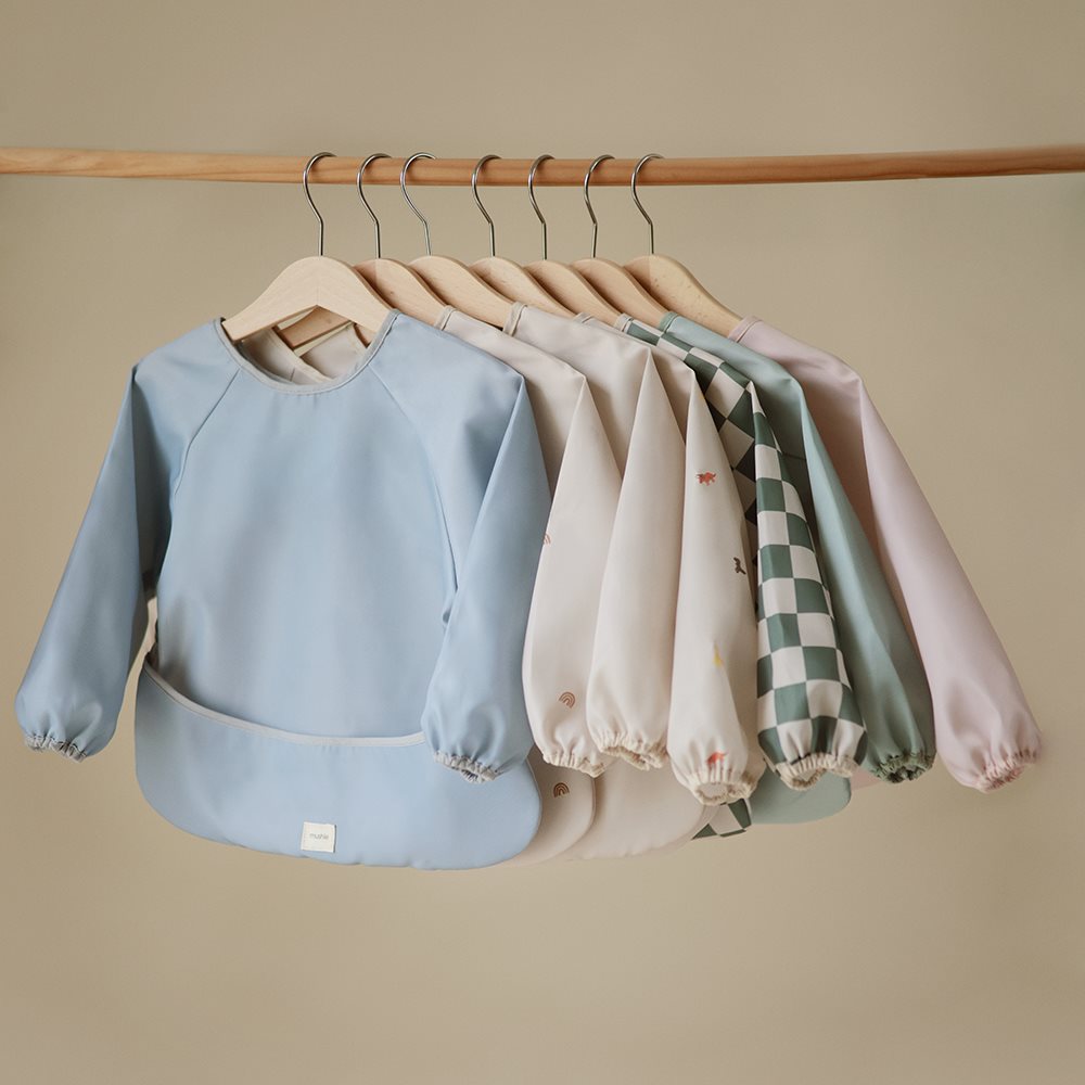 Mushie - Long Sleeve Bib - Pastel Blooms - Mabel & Fox