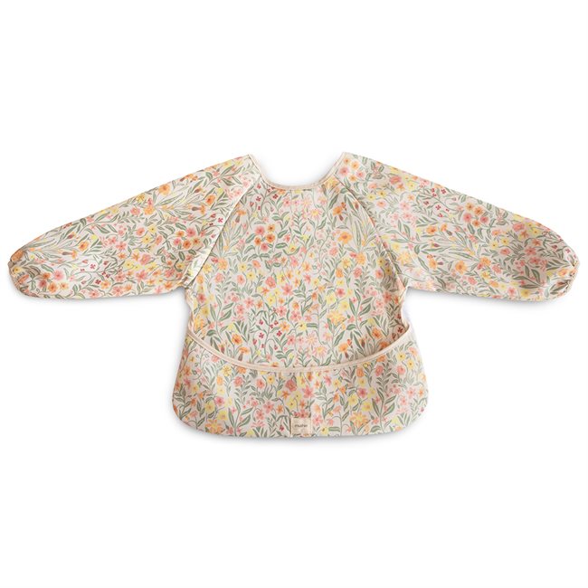 Mushie - Long Sleeve Bib - Pastel Blooms - Mabel & Fox