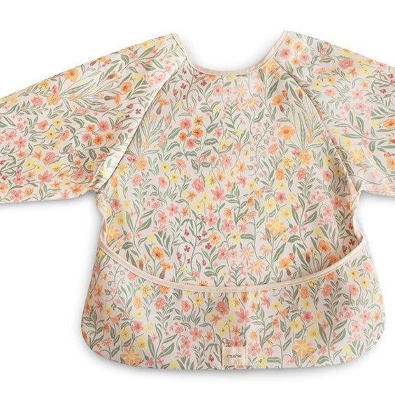 Mushie - Long Sleeve Bib - Pastel Blooms - Mabel & Fox