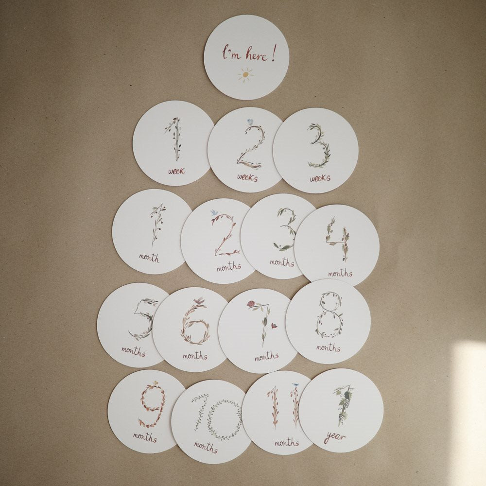 Mushie - Milestone Cards - Mabel & Fox