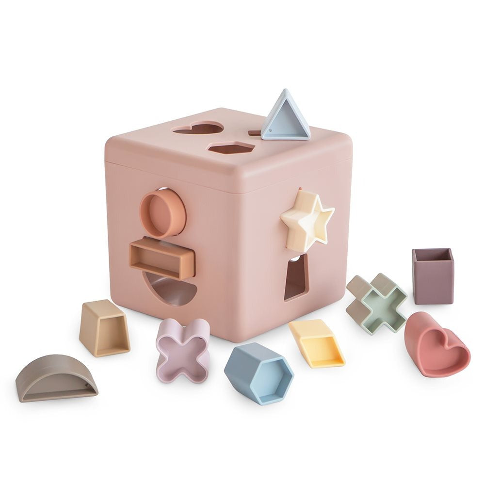 Mushie - Mushie Shape Sorting Box - Petal - Mabel & Fox