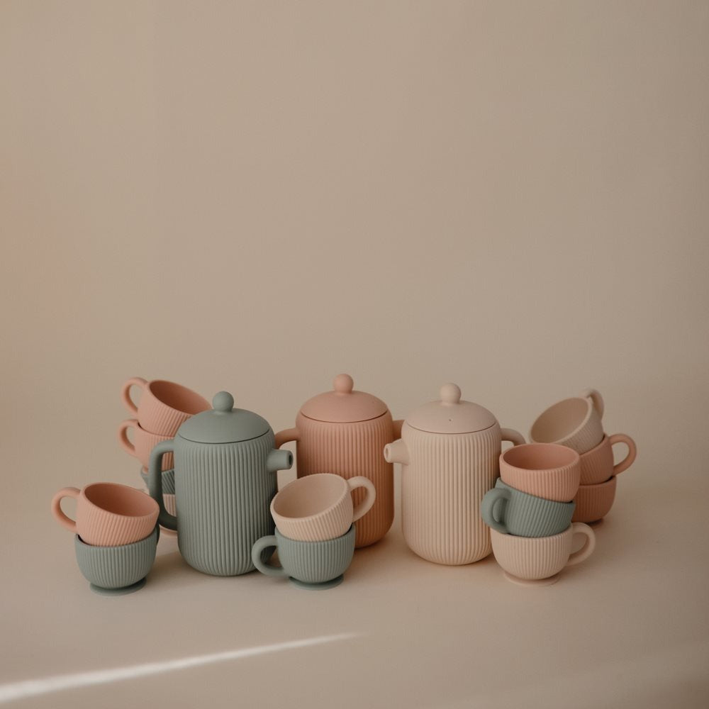 Mushie - Mushie Silicone Tea Play Set - Blush - Mabel & Fox