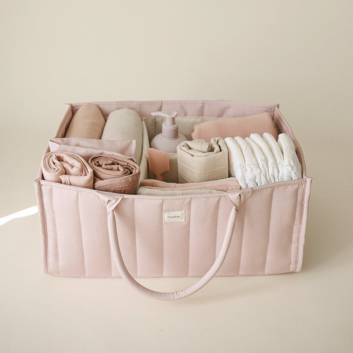 Mushie - Nappy Caddy - Blush - Mabel & Fox