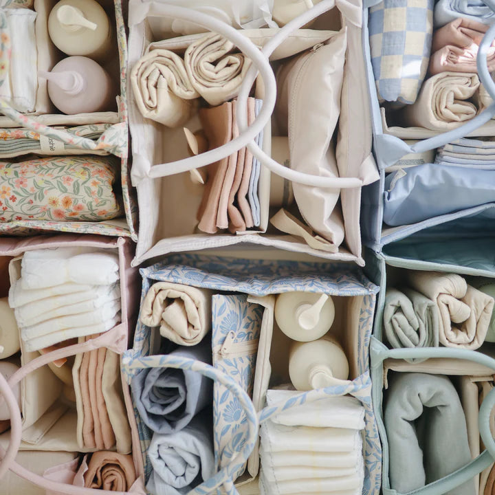 Mushie - Nappy Caddy - Pastel Blooms - Mabel & Fox