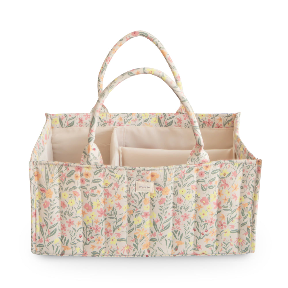 Mushie - Nappy Caddy - Pastel Blooms - Mabel & Fox