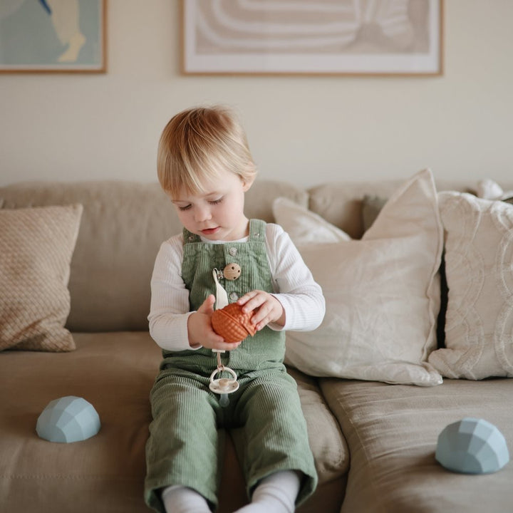 Mushie - Nesting Spheres Sensory Toy - Powder Blue - Mabel & Fox
