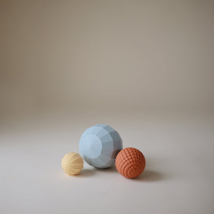 Mushie - Nesting Spheres Sensory Toy - Powder Blue - Mabel & Fox