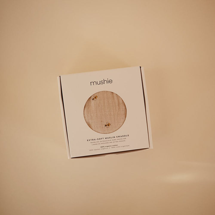 Mushie - Organic Swaddle - Bees - Mabel & Fox