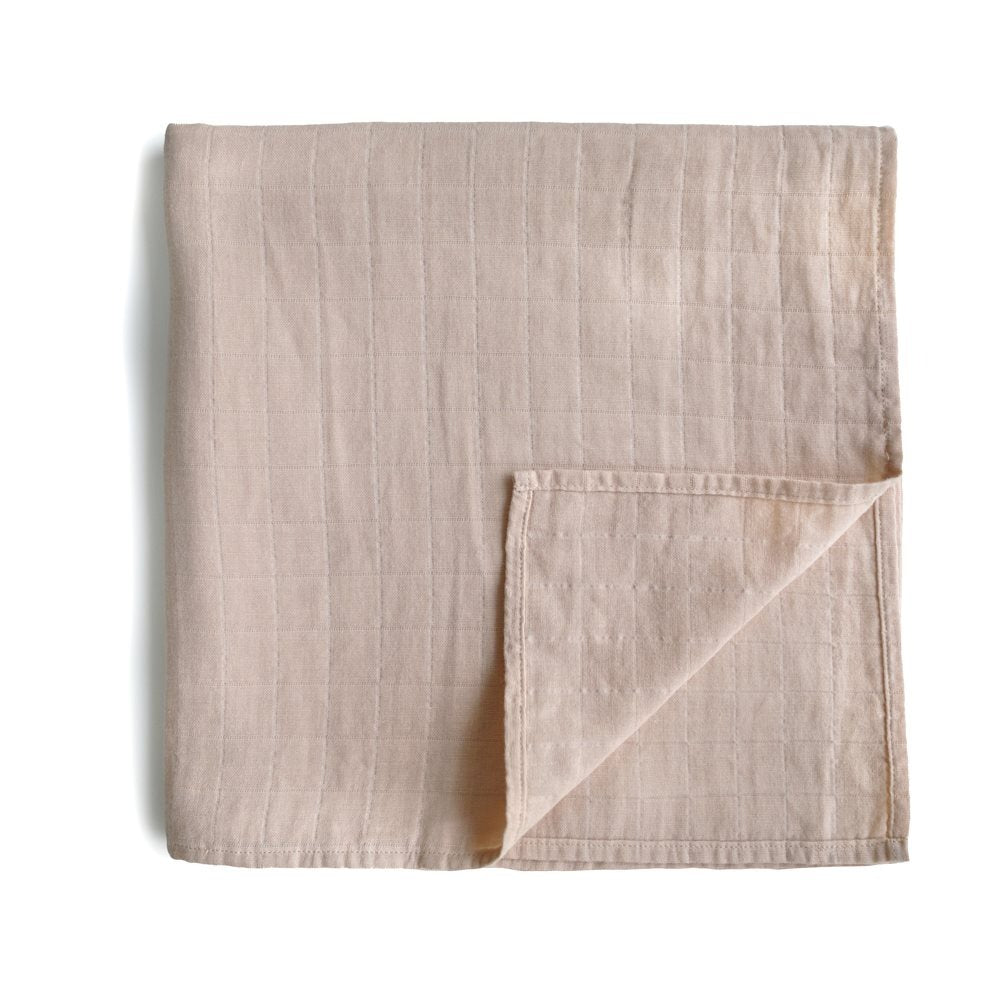 Mushie - Organic Swaddle - Blush - Mabel & Fox