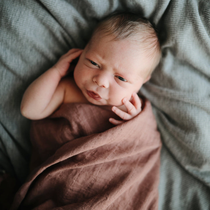 Mushie - Organic Swaddle - Cedar - Mabel & Fox
