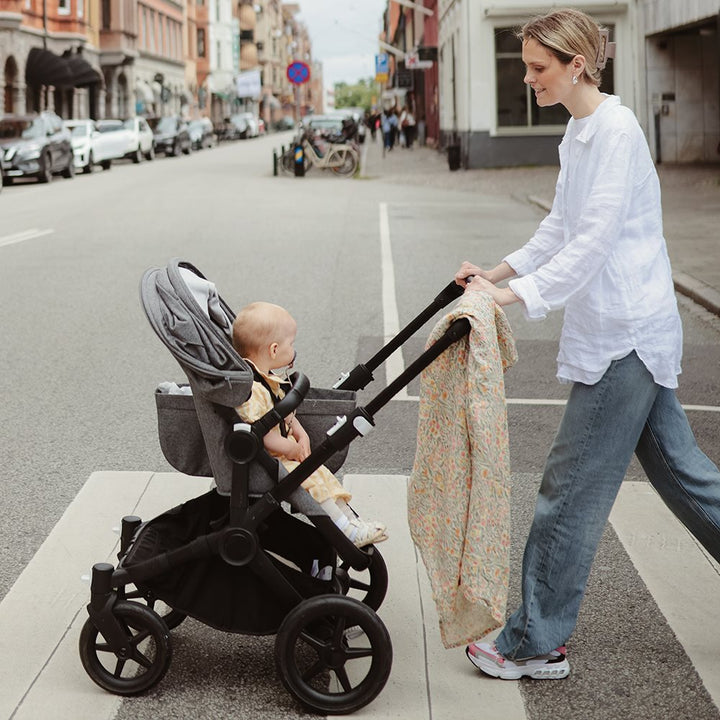 Mushie - Organic Swaddle - Pastel Blooms - Mabel & Fox